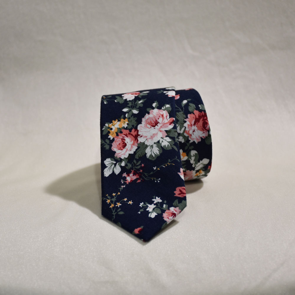 navy blue floral tie