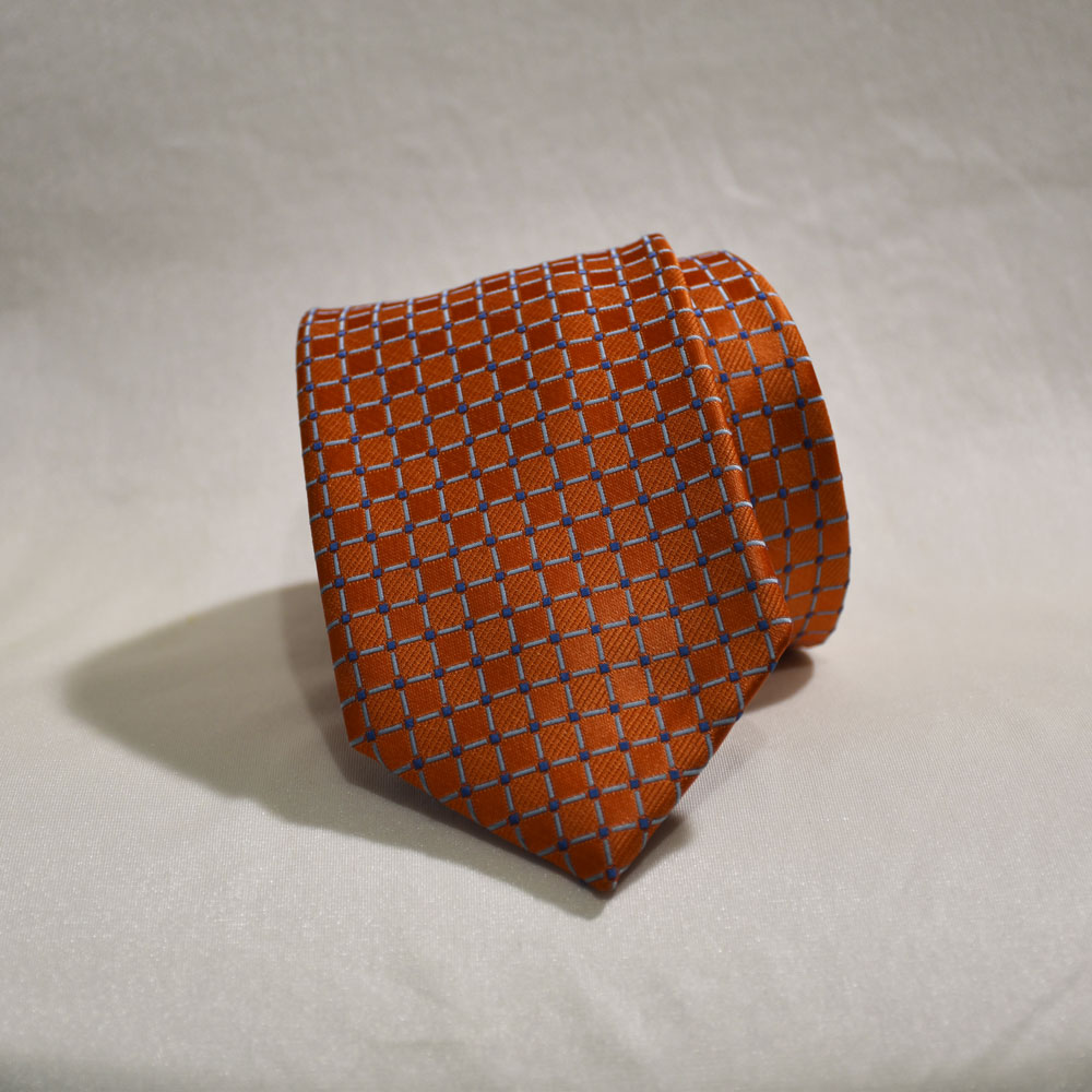 orange checker tie