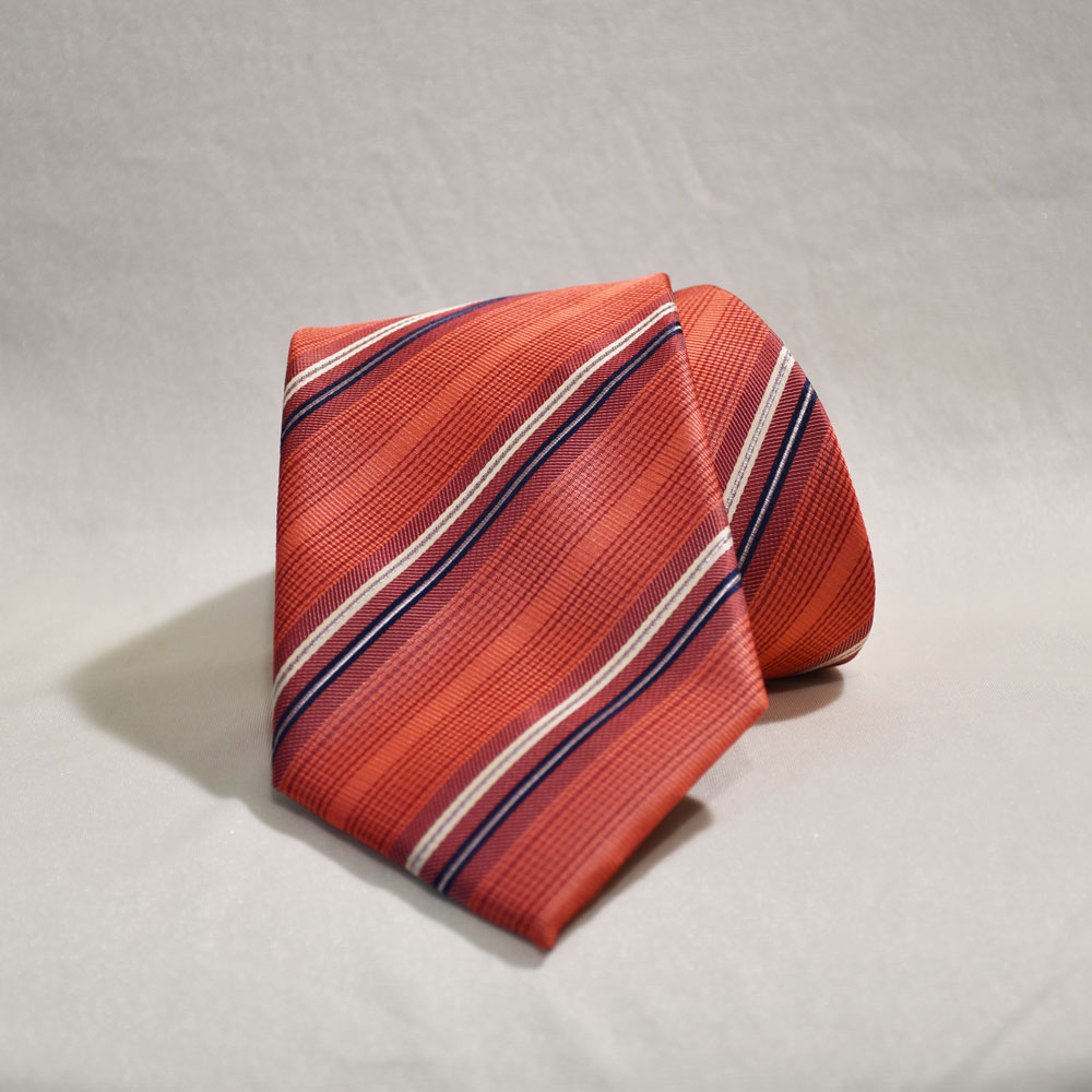 salmon stripe tie