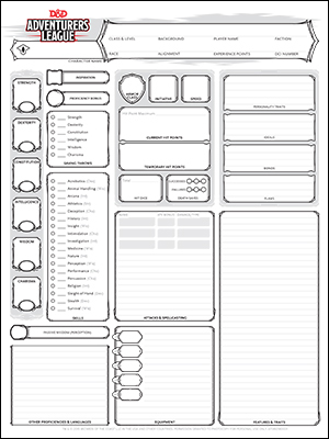 An image of a fifth edition character sheet