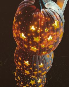 pumpkins with lights